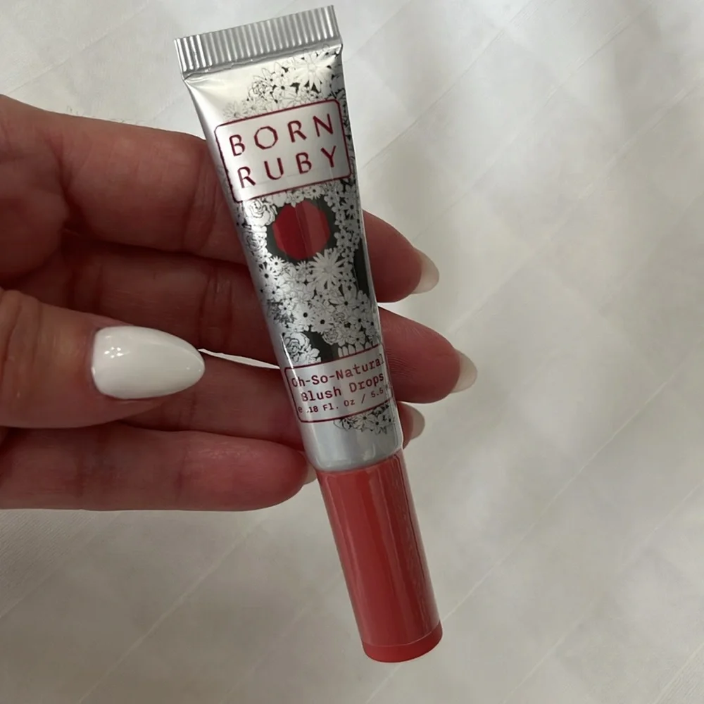 Born Ruby Oh So Natural Blush Drops Peach Charmeuse .18 fl Oz/ 5.5 ML - Picture 7 of 12